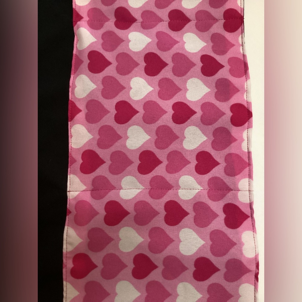Heart Love Pink Waitress Server Waist Half Apron Black 3 Pockets & Tie Back New